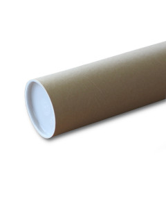 Tubo di cartone per spedizioni lunghezza 84 cm diametro 10 cm con tappi